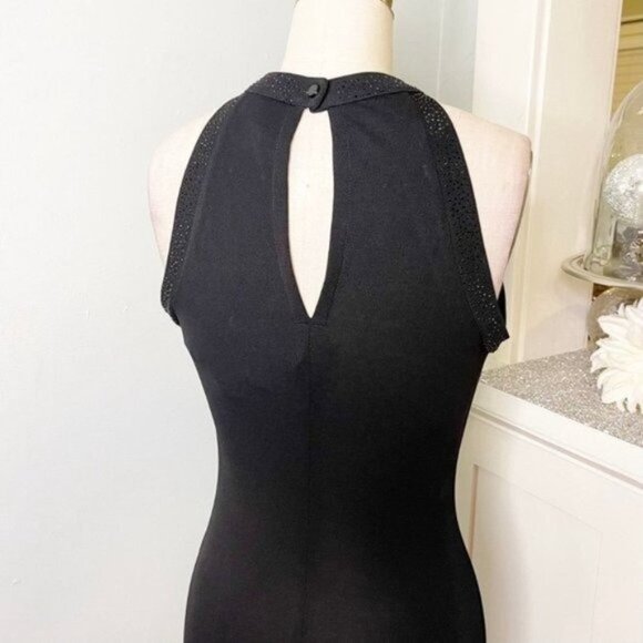 Ralph Lauren Black Sparkly Sheath Dress Midi Small - Picture 8 of 11